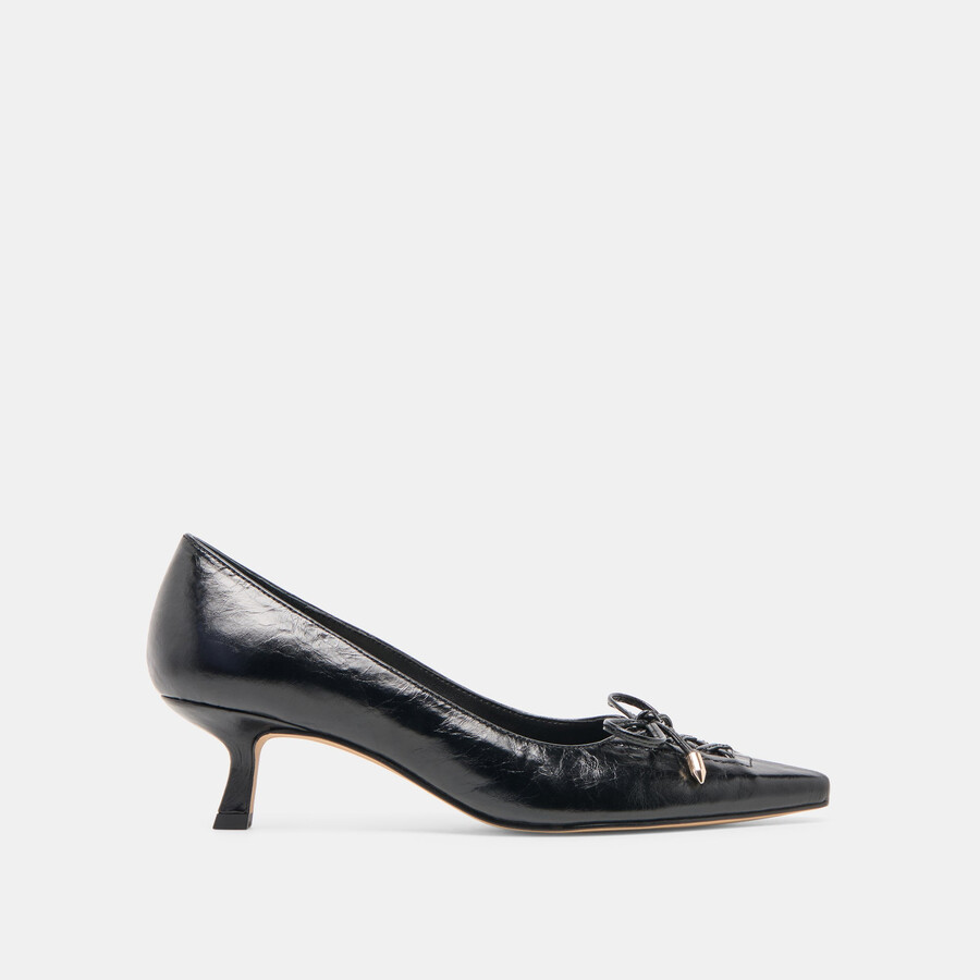 clarie heels midnight crinkle in pelle verniciata