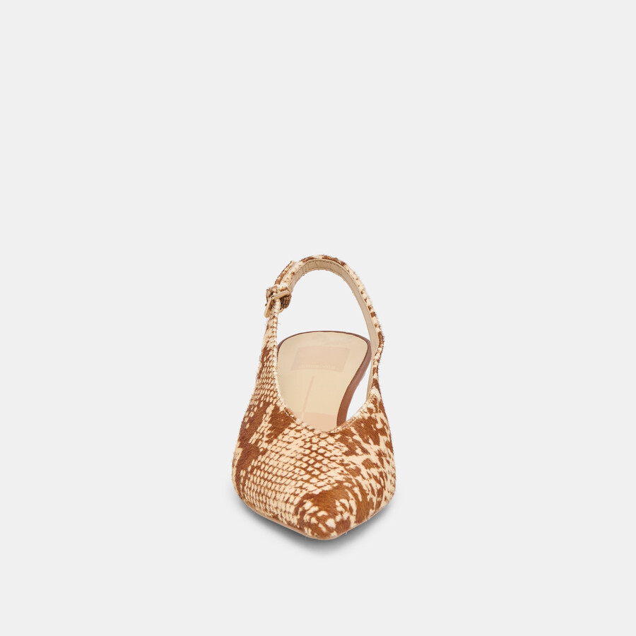 alenna heels brown snake vitello hair