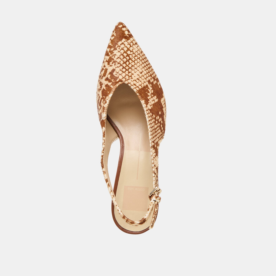 alenna heels brown snake vitello hair