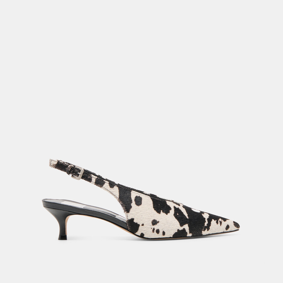 alenna heels nero bianco toro vitello capelli