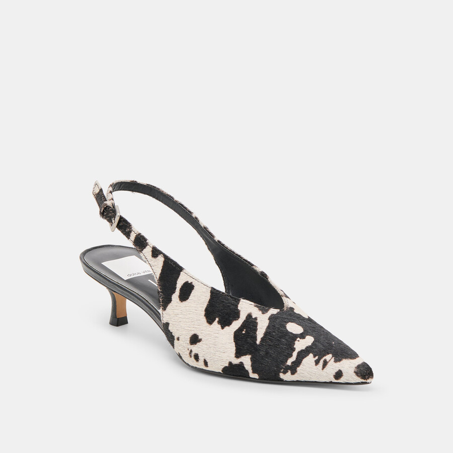 alenna heels nero bianco toro vitello capelli