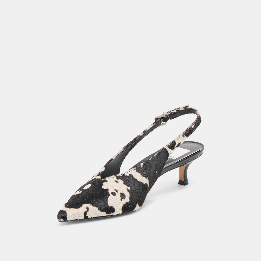 alenna heels nero bianco toro vitello capelli