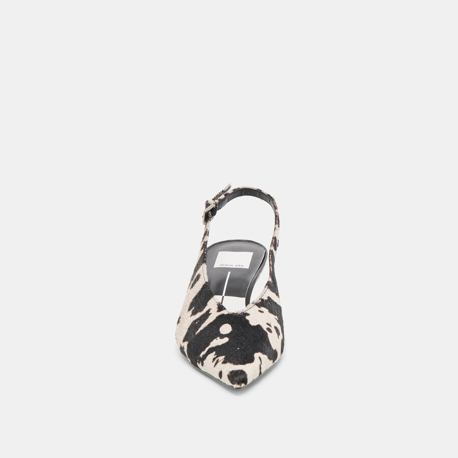 alenna heels nero bianco toro vitello capelli