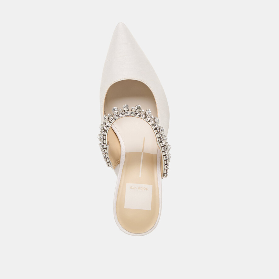 tacchi keli crystal in raso bianco