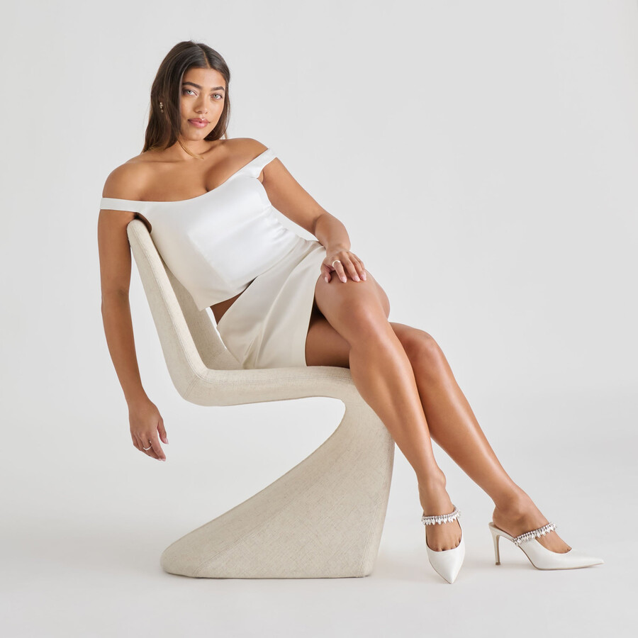 tacchi keli crystal in raso bianco