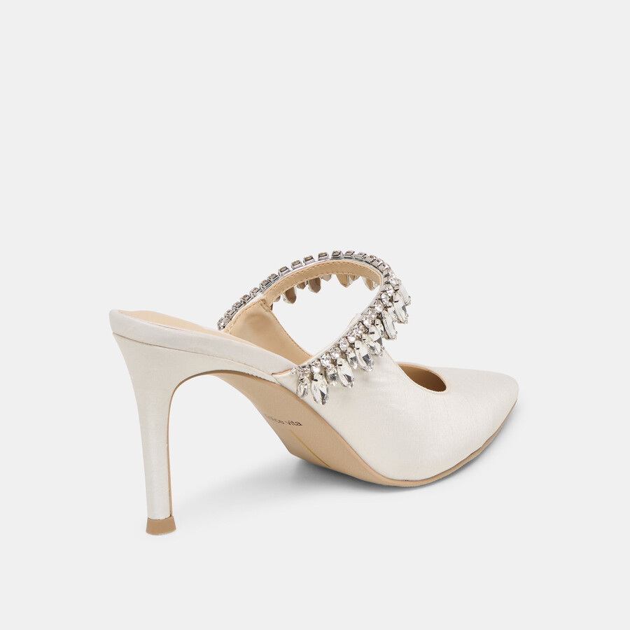 tacchi keli crystal in raso bianco