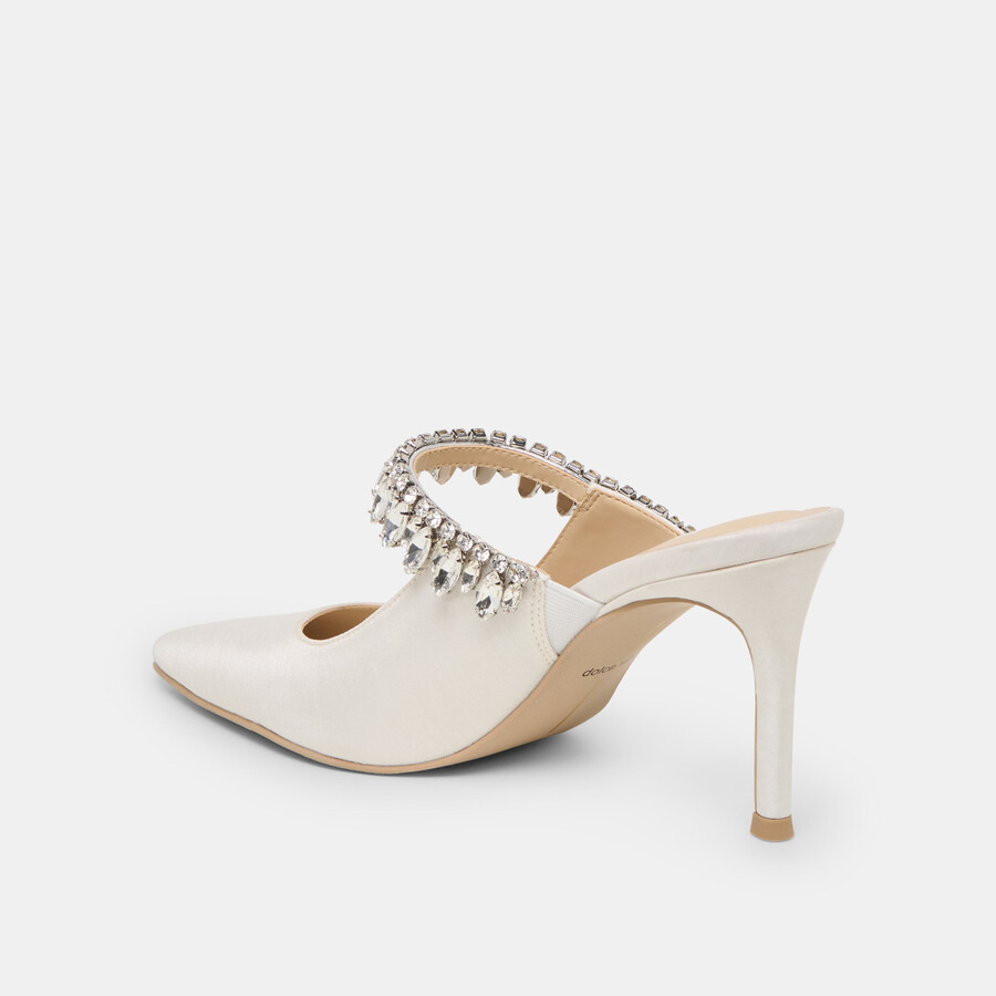 tacchi keli crystal in raso bianco