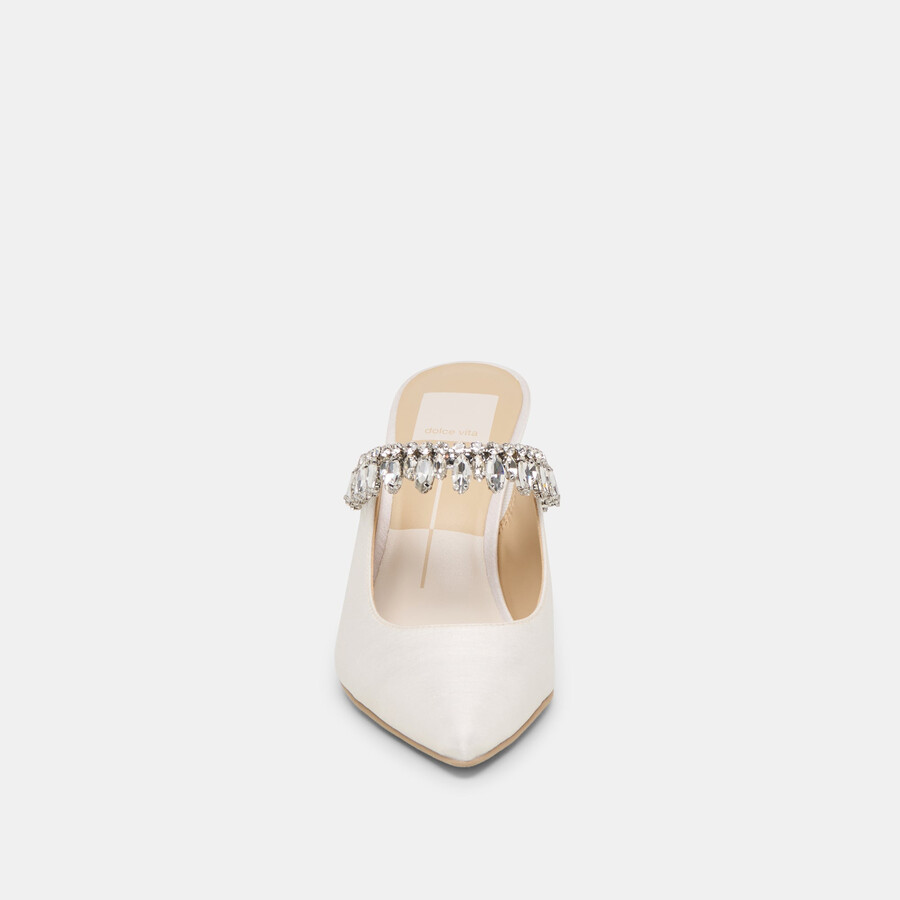 tacchi keli crystal in raso bianco