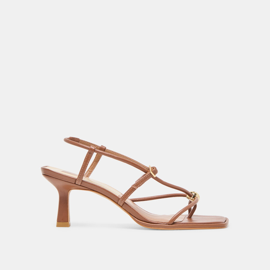 mylee heels cognac leather