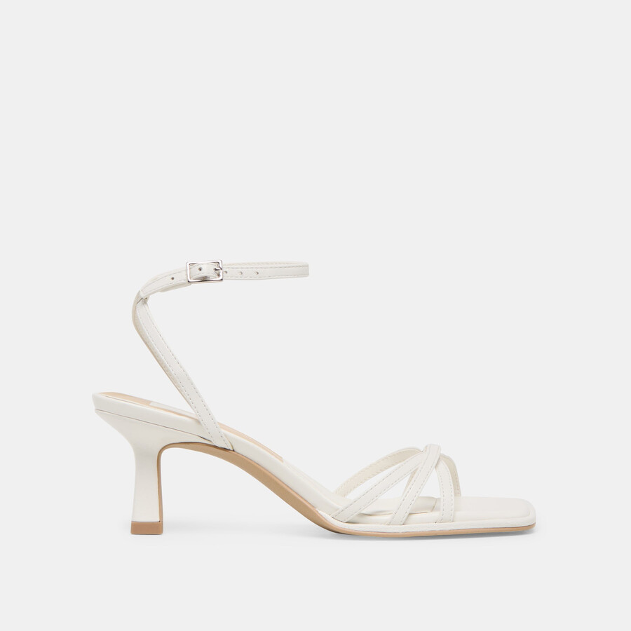 manji heels vera pelle bianca