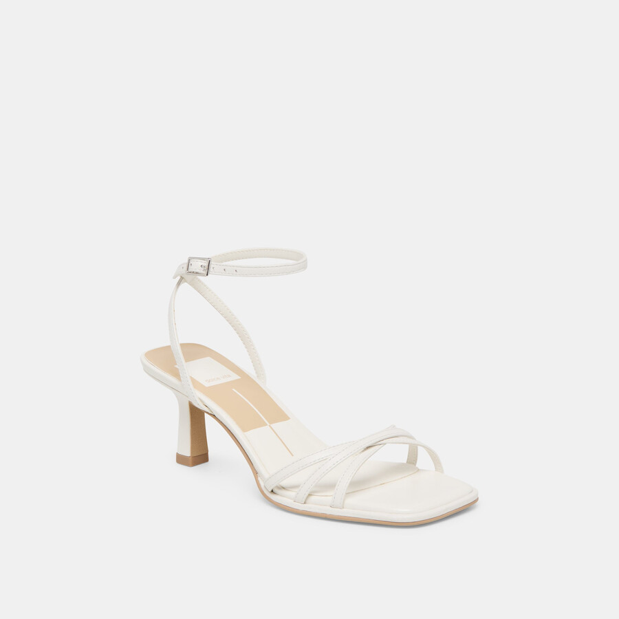 manji heels vera pelle bianca