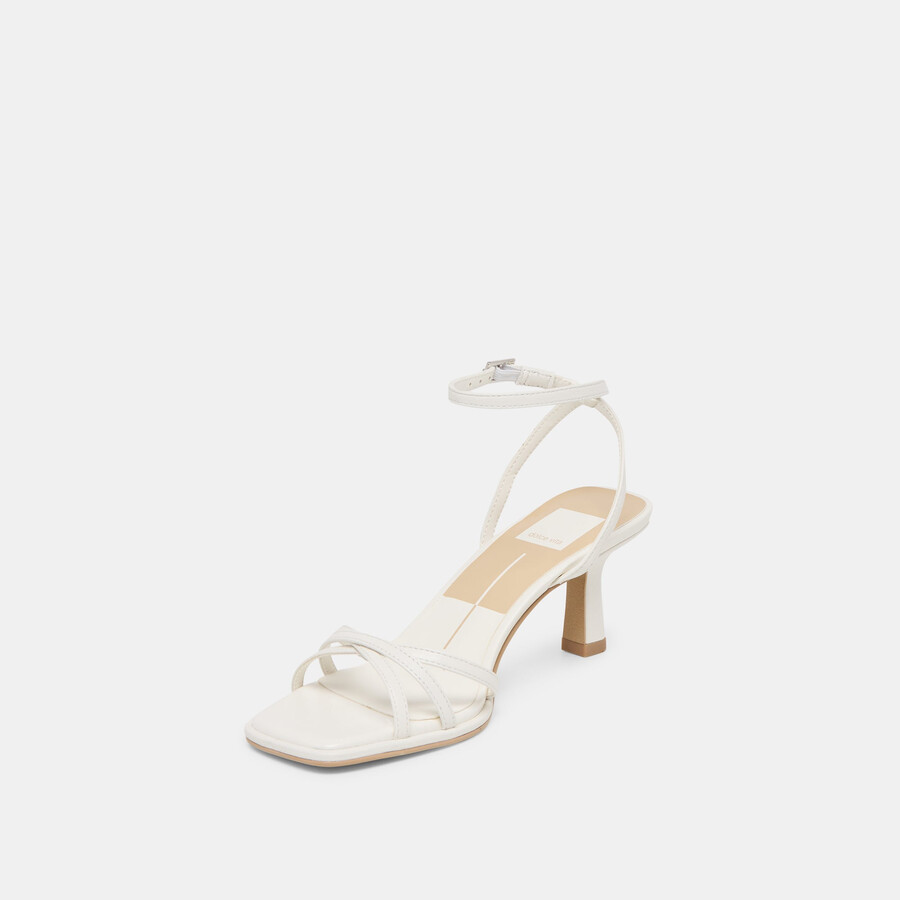 manji heels vera pelle bianca