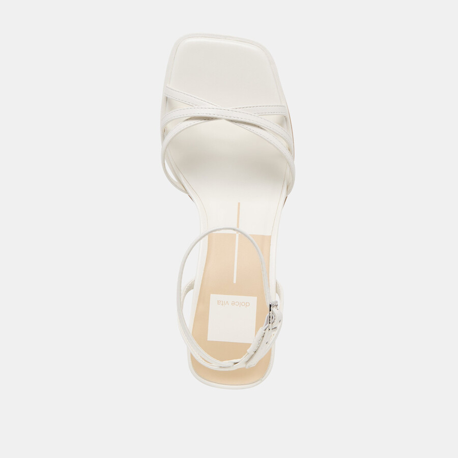 manji heels vera pelle bianca