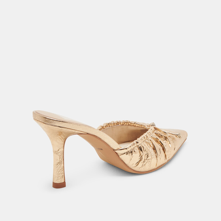 tacchi kairi in pelle invecchiata color oro