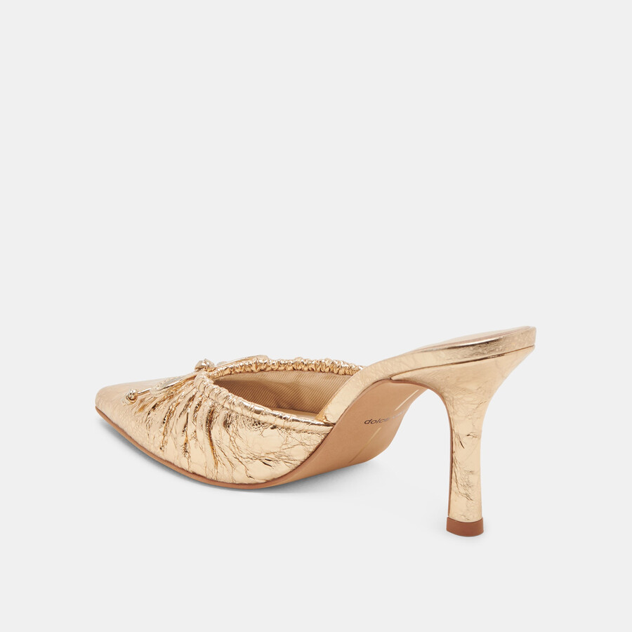 tacchi kairi in pelle invecchiata color oro