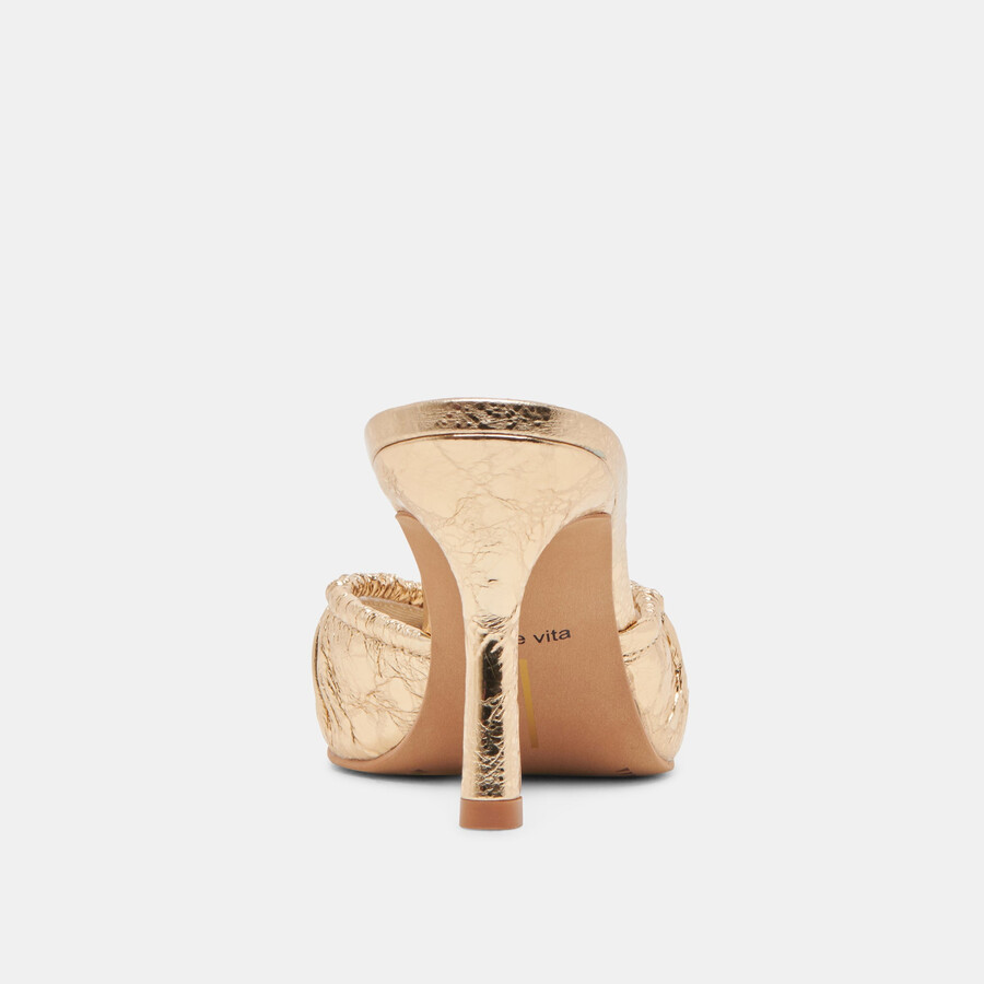 tacchi kairi in pelle invecchiata color oro