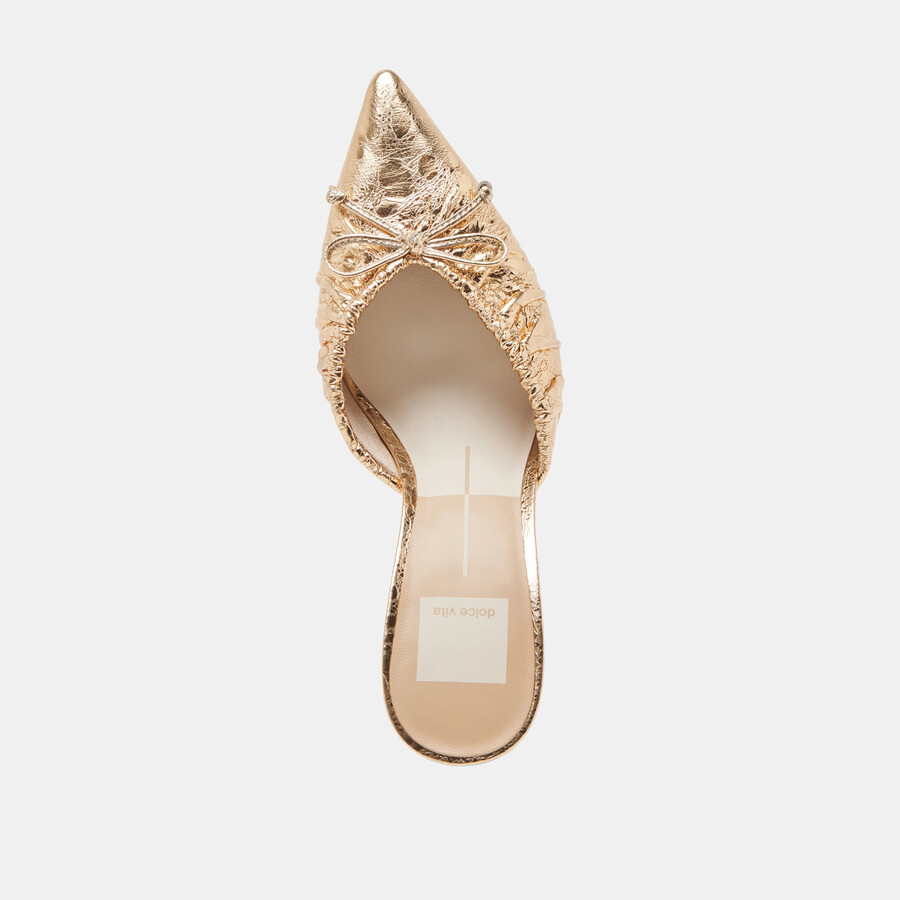 tacchi kairi in pelle invecchiata color oro