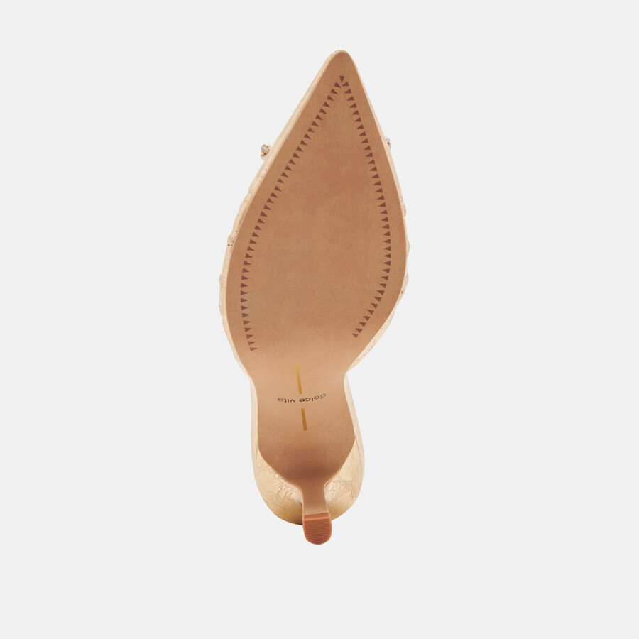 tacchi kairi in pelle invecchiata color oro