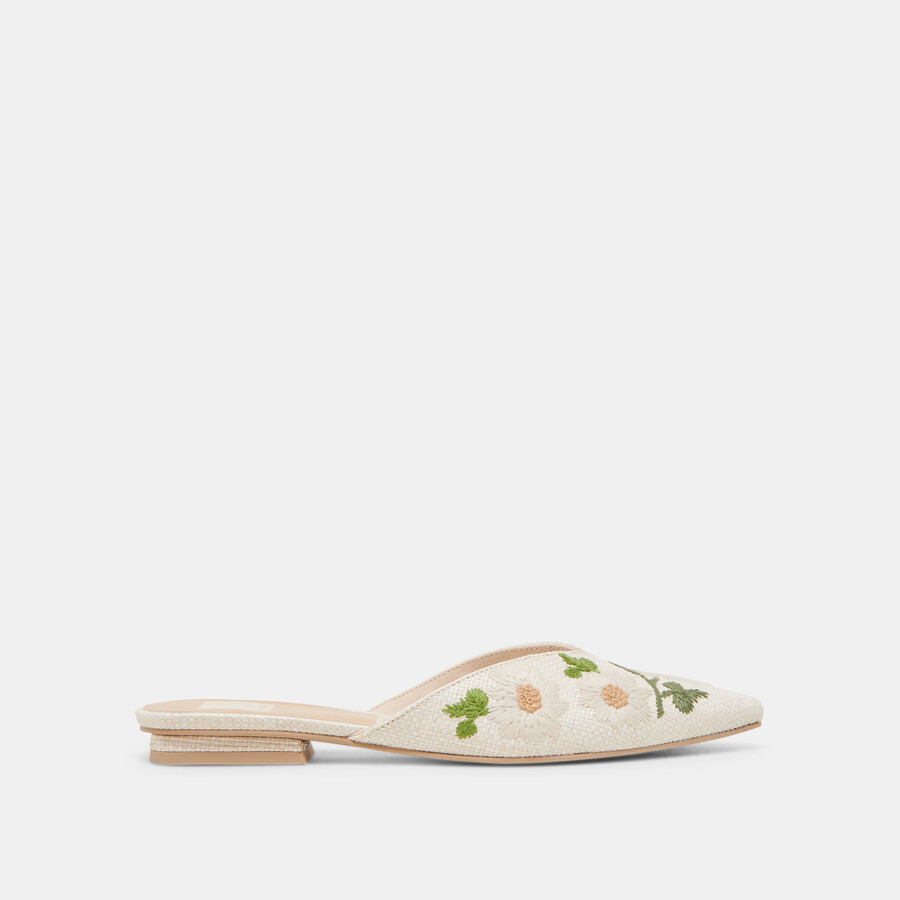 elm flats rafia floreale bianca