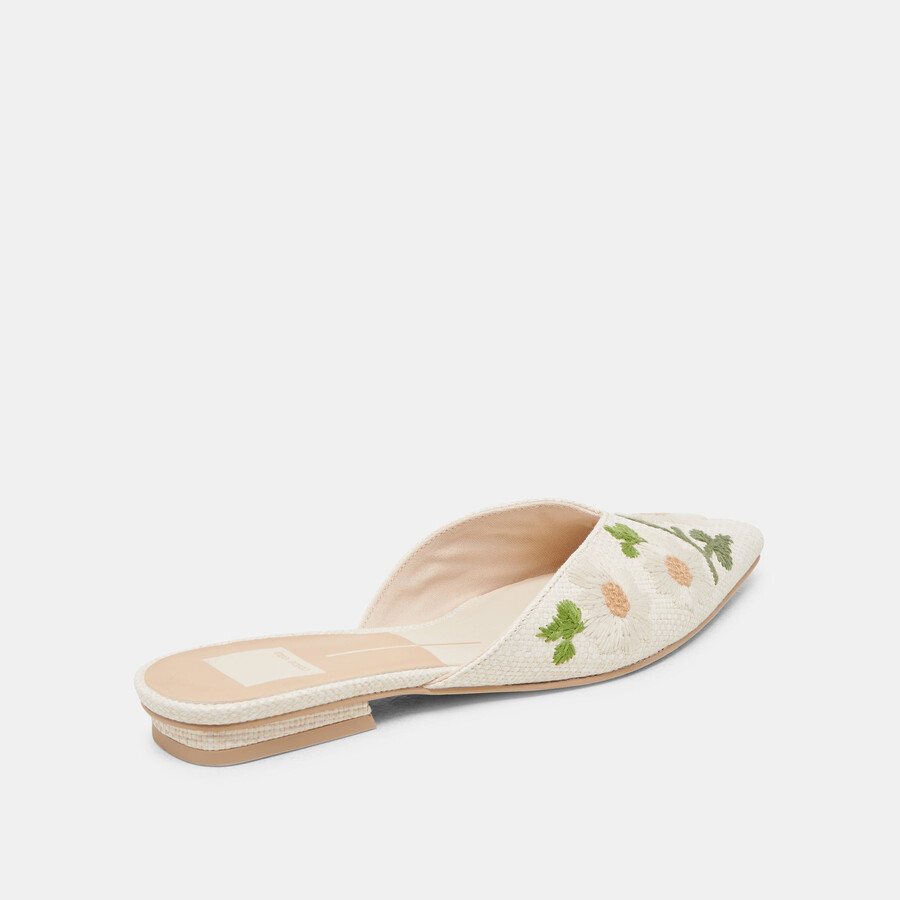 elm flats rafia floreale bianca