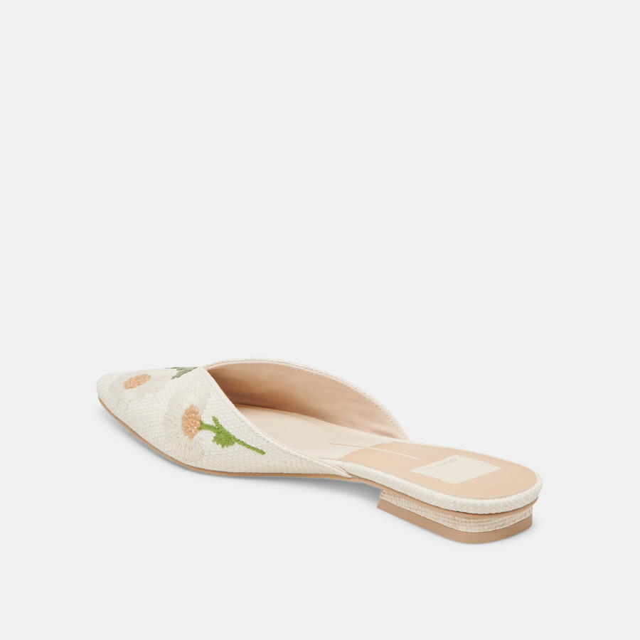 elm flats rafia floreale bianca