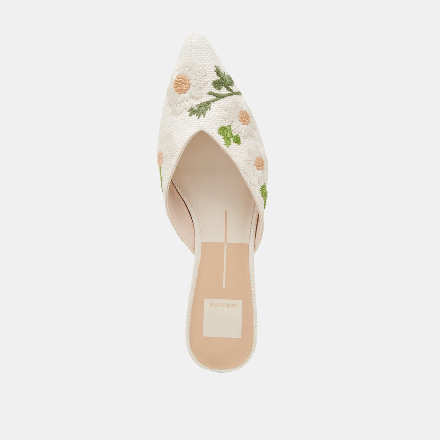 elm flats rafia floreale bianca