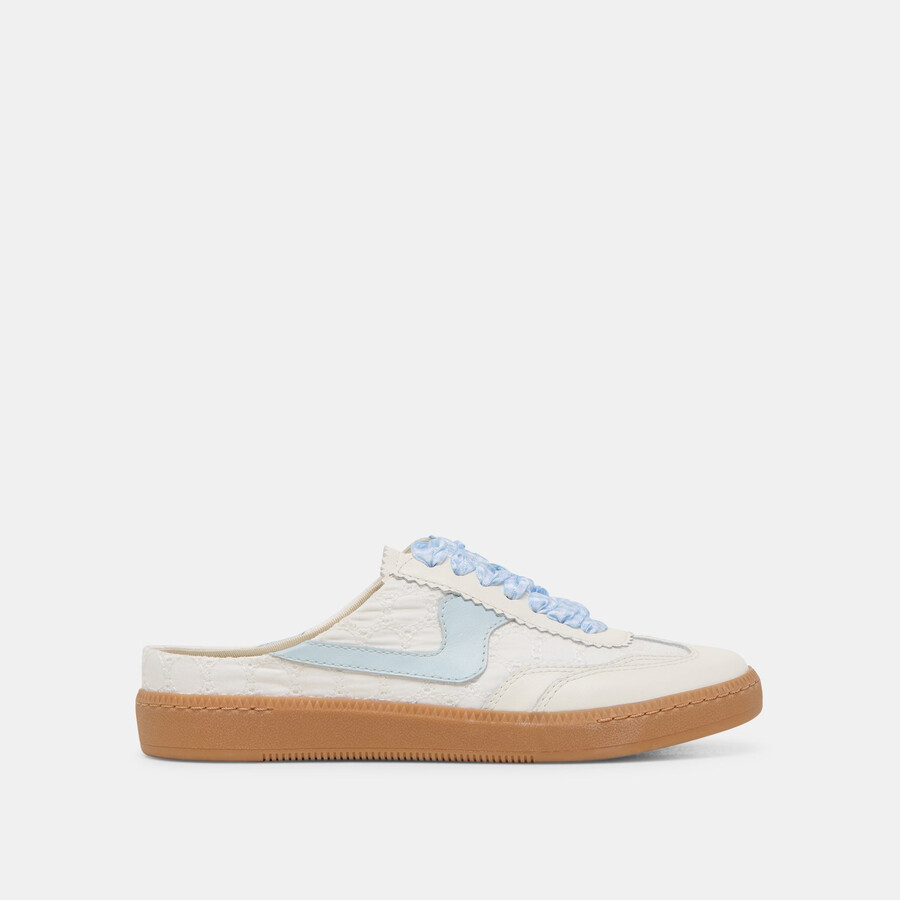 avviso slide sneakers bianco blu occhiello