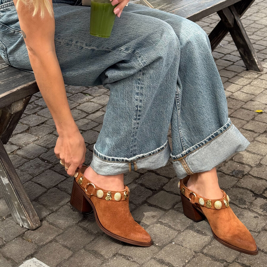 tacchi kanyon in pelle scamosciata marrone