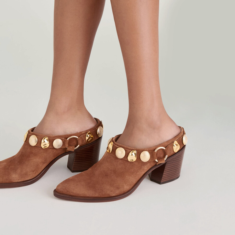 tacchi kanyon in pelle scamosciata marrone