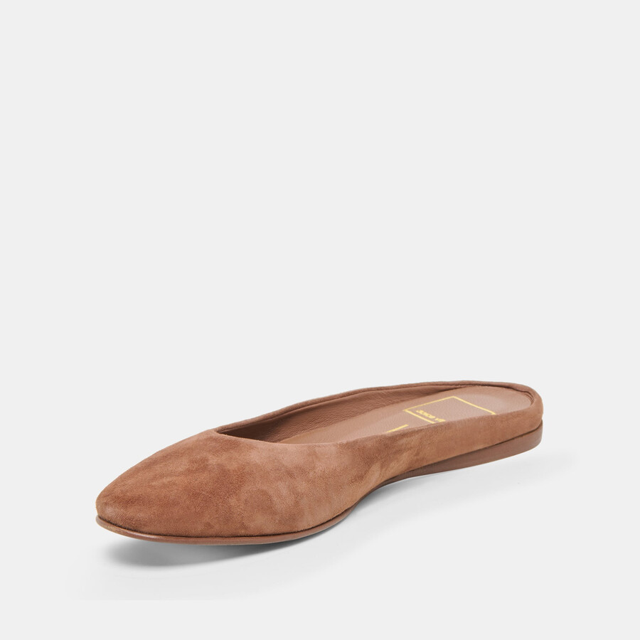 eila flats dk brown suede