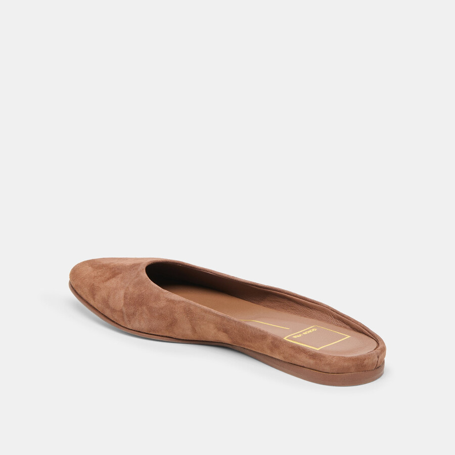 eila flats dk brown suede