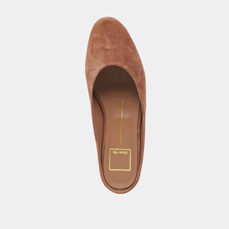 eila flats dk brown suede