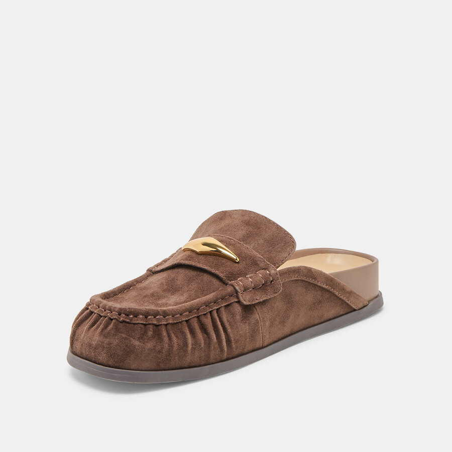 jodero flats dk brown suede