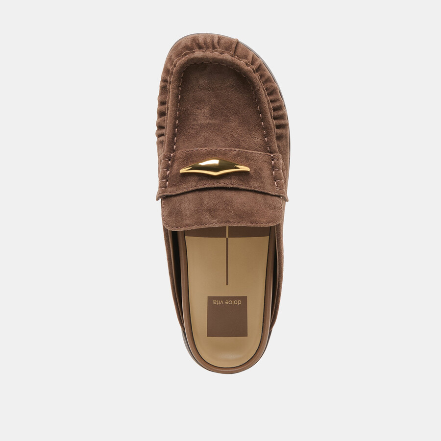 jodero flats dk brown suede