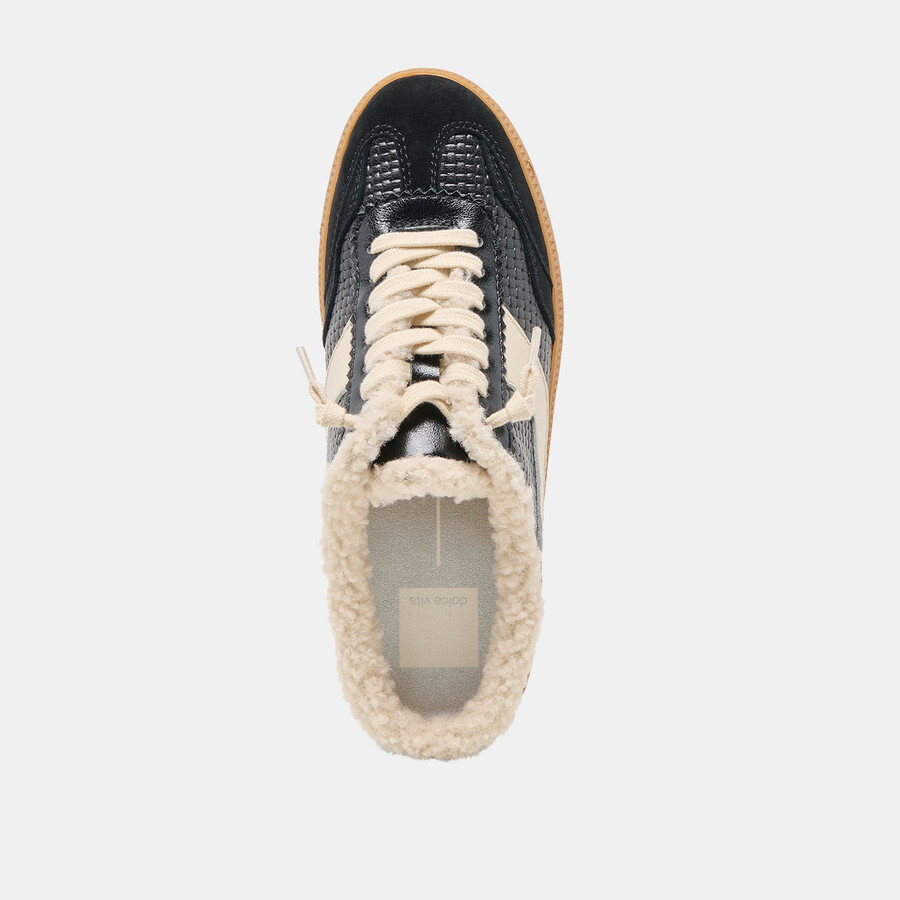 notice slide plush sneakers in pelle intrecciata nera