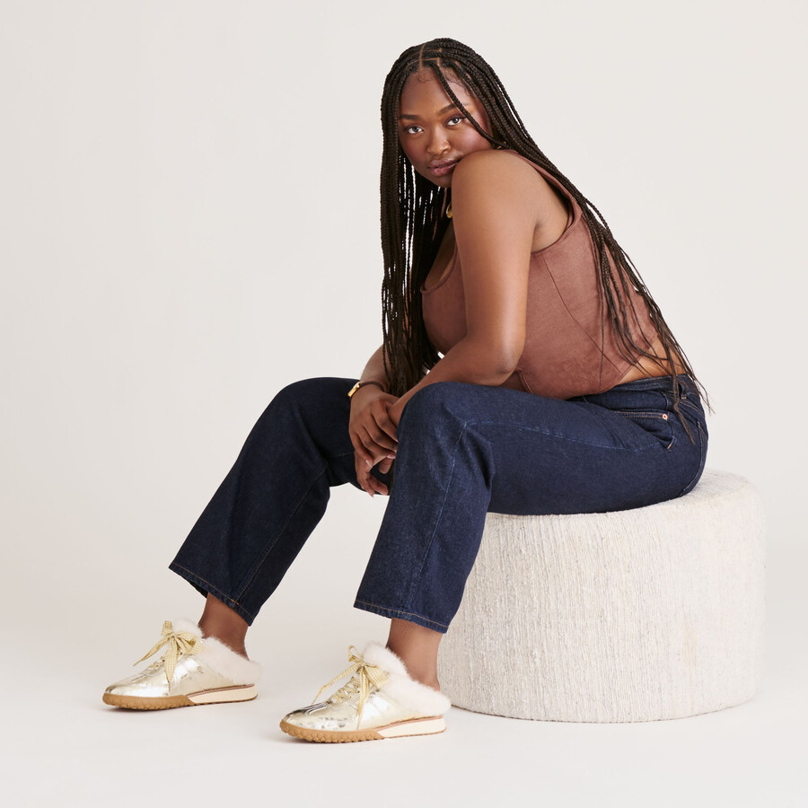 sneakers izzey plush in pelle platino