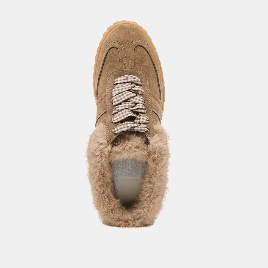 sneakers izzey plush in pelle scamosciata oliva