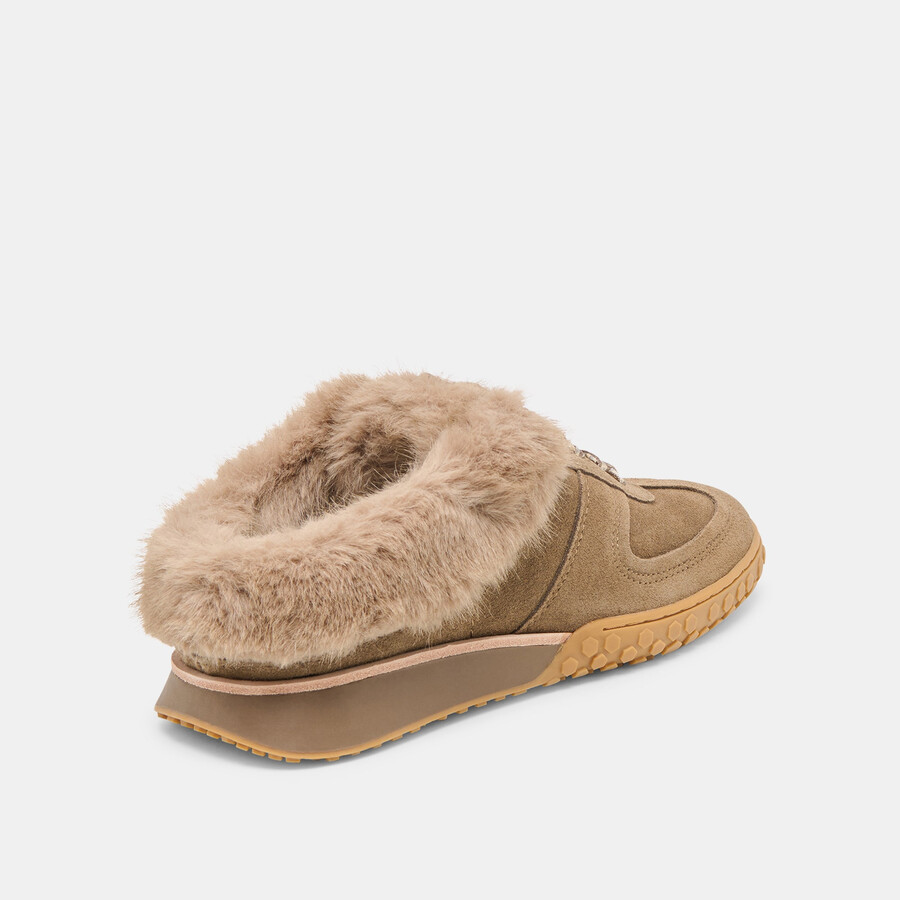 sneakers izzey plush in pelle scamosciata oliva