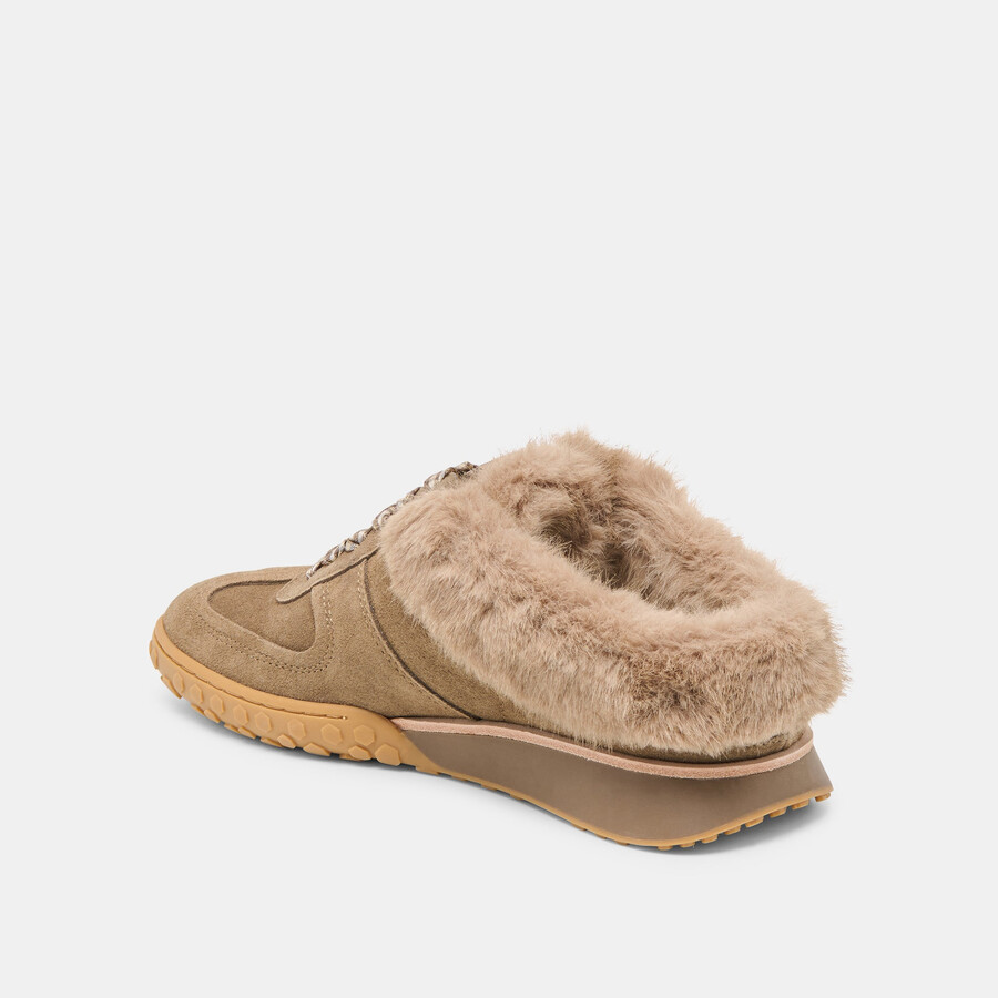 sneakers izzey plush in pelle scamosciata oliva