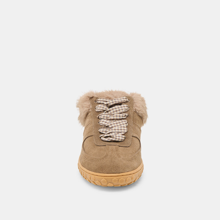 sneakers izzey plush in pelle scamosciata oliva