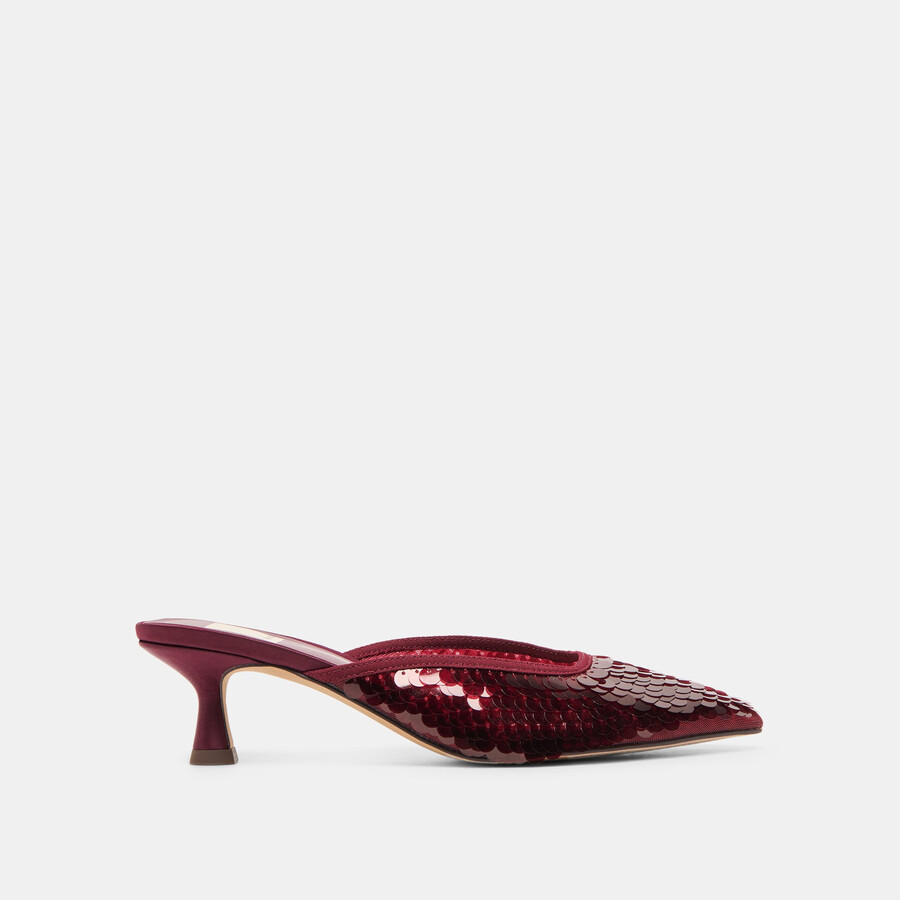 cleo sequin heels cranberry sequin