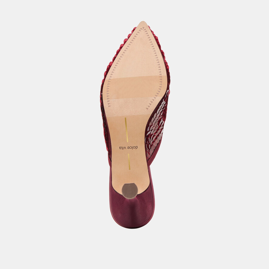 cleo sequin heels cranberry sequin