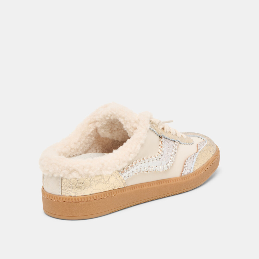 avviso slide peluche argento oro pelle scamosciata