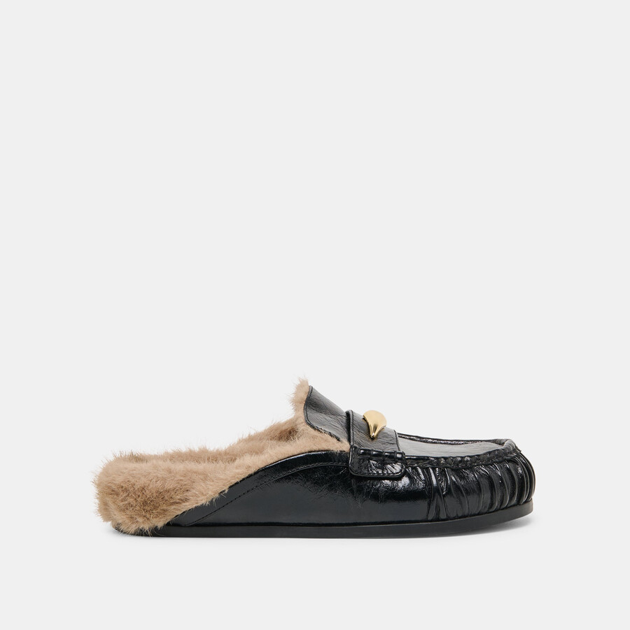 jodero plush ballerine in pelle nera