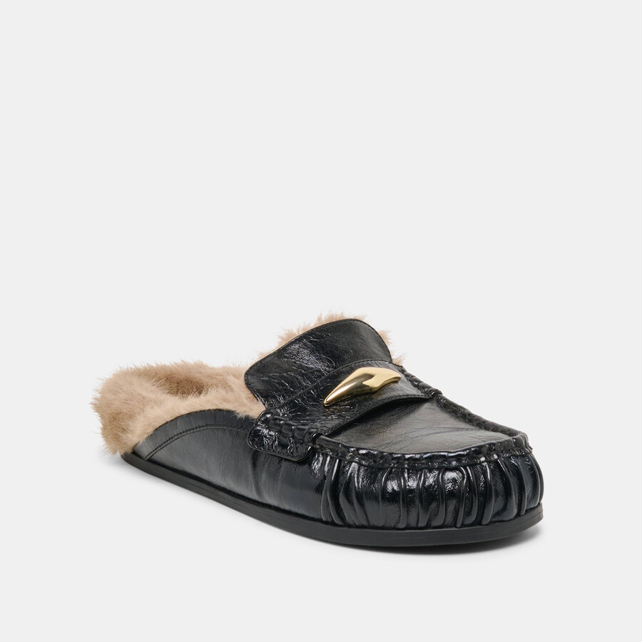 jodero plush ballerine in pelle nera