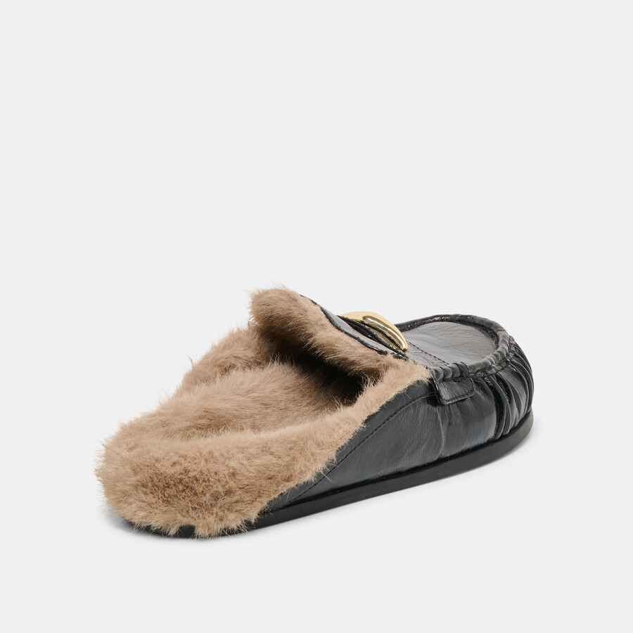 jodero plush ballerine in pelle nera