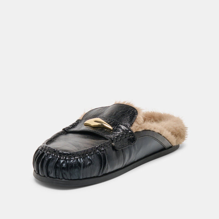 jodero plush ballerine in pelle nera