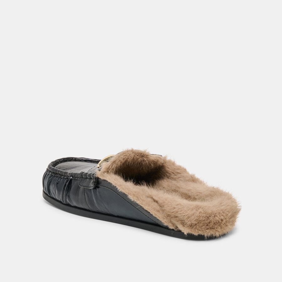 jodero plush ballerine in pelle nera