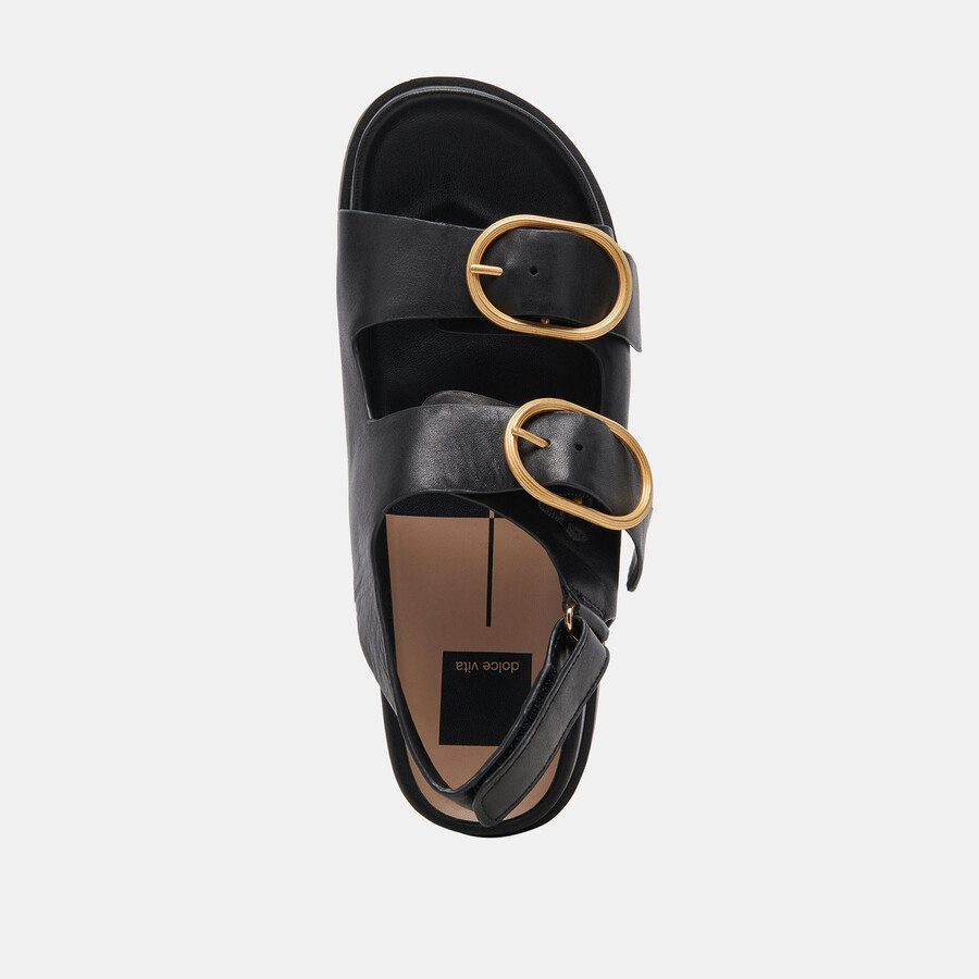 sandali starla in pelle nera