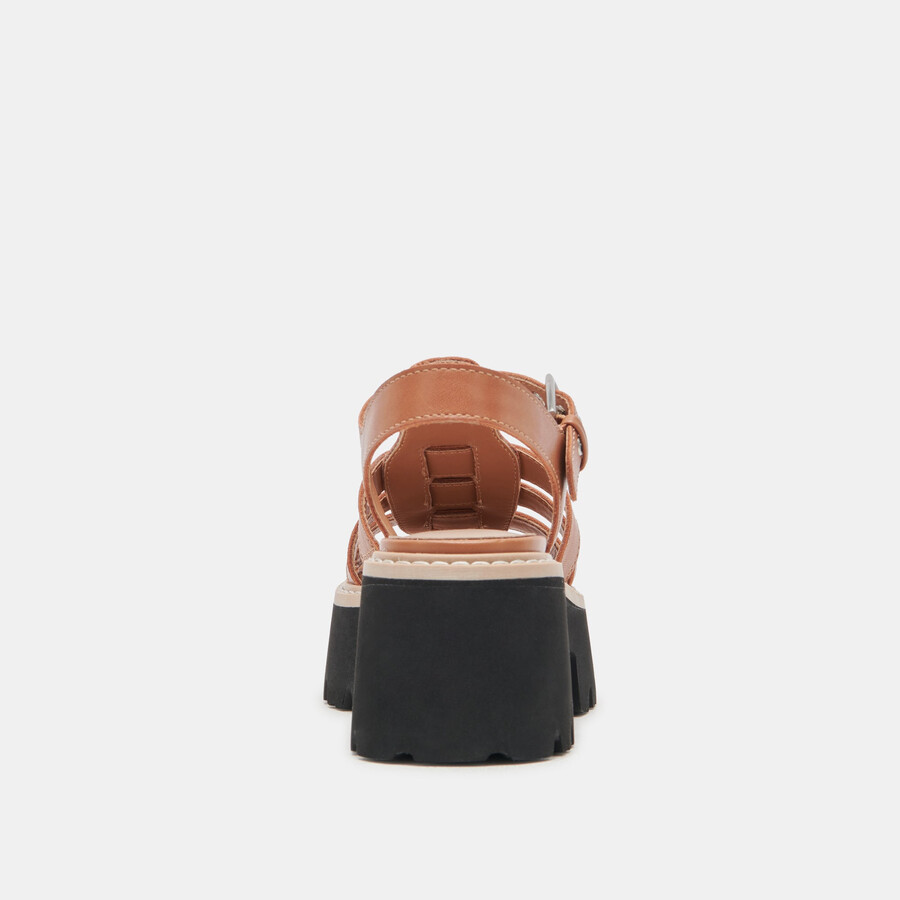 sandali latice in pelle marrone